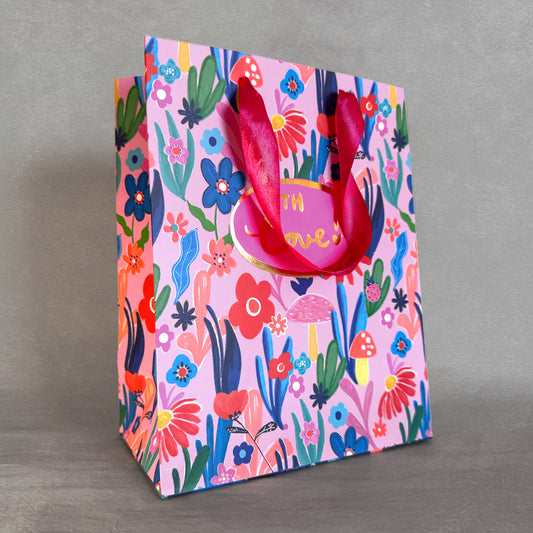 Bolsa para Regalo - Motivo Flores y Hongos - With Love