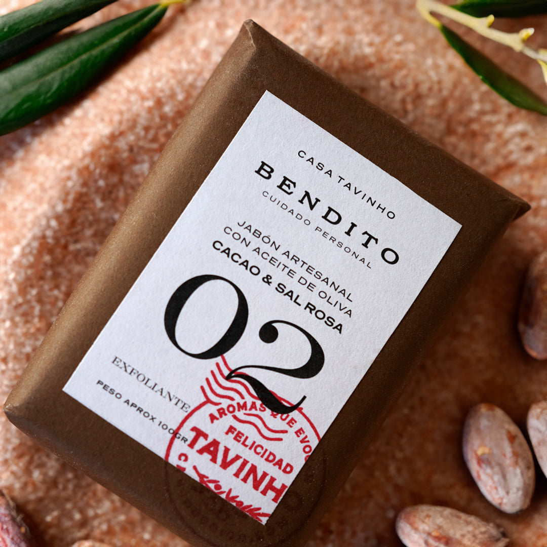 Jabón Artesanal - Cacao y Sal Rosa - Jabón Exfoliante Corporal
