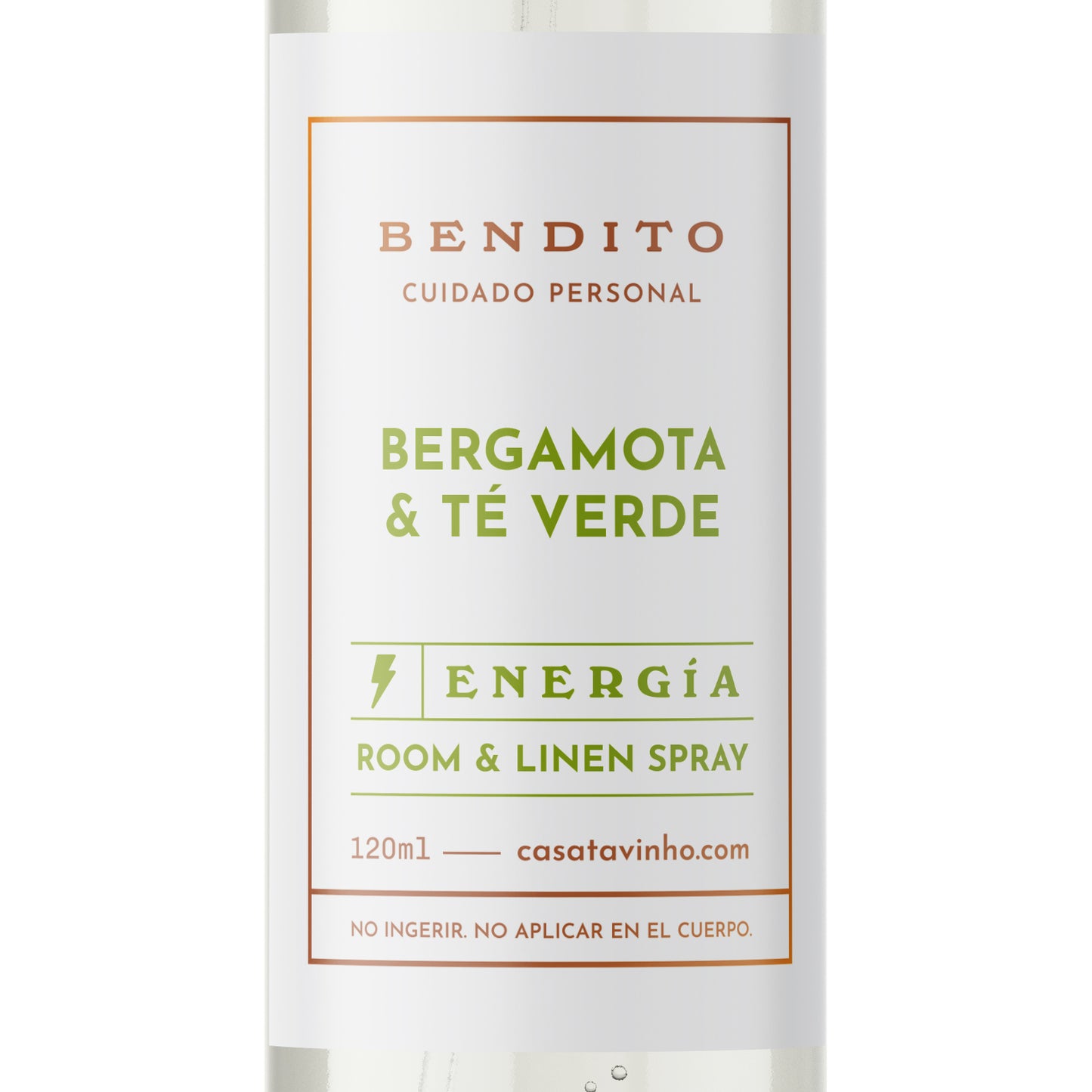 Energizante - Aromatizante Ambiental, Cama, Almohadas - Aroma Bergamota & Té Verde - 120ml