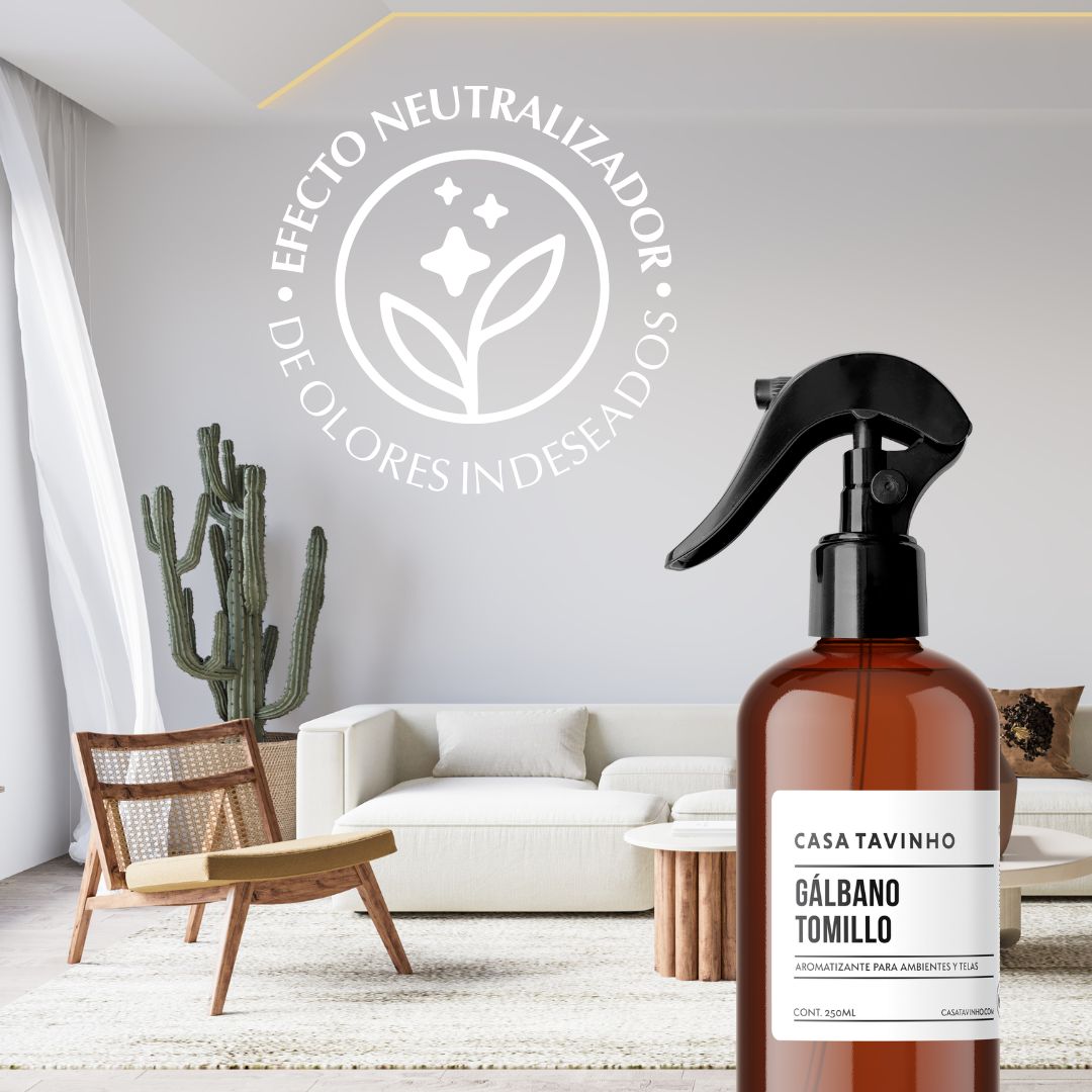 Home Refresher - Gálbano Tomillo - Aromatizante Ambientes & Telas  - Eliminador de Olores 250ml