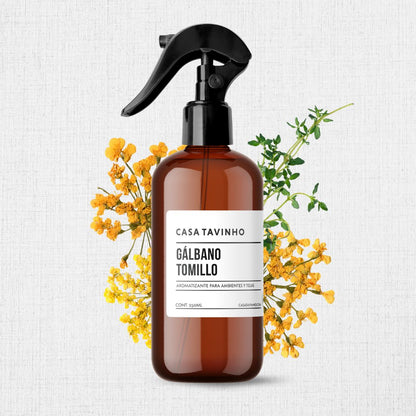 Home Refresher - Gálbano Tomillo - Aromatizante Ambientes & Telas  - Eliminador de Olores 250ml