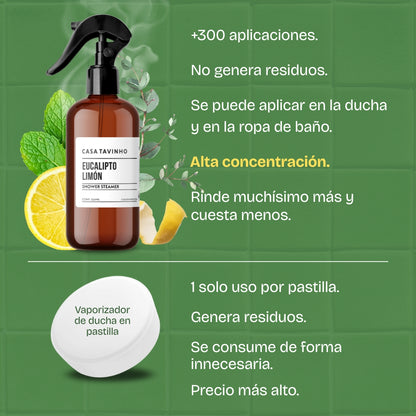 Shower Steamer - Eucalipto Limón - Vaporizador para Ducha - 250ml